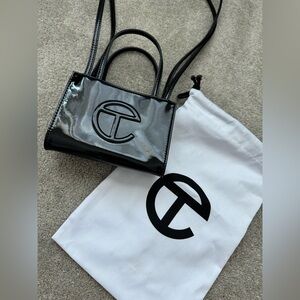 Telfar SMALL SHOPPING BAG LIKE NEW PATENT BLACK